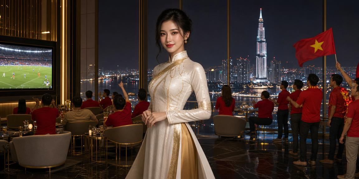 Cô gái áo dài tại TP Hồ Chí Minh sử dụng điện thoại đặt cược trực tuyến buổi tối
