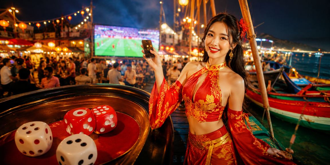 Cảnh chợ đêm Mũi Né với trò chơi tài xỉu và các hình thức cá cược giải trí địa phương